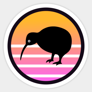 Kiwi Bird Retro Sun Sticker